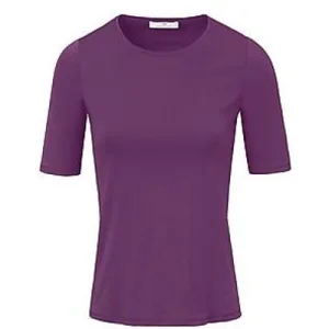 Shirt 100% Pima Cotton ronde hals Van Peter Hahn paars