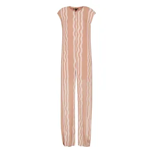 Armani Exchange Dames Contrast Gestreepte Jumpsuit (Crème)