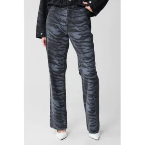 Shoeby high waist straight leg jeans grijsblauw