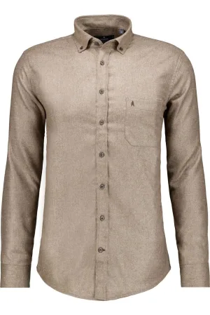 RAGMAN Overhemd beige, Effen