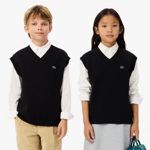Jongens Lacoste Juniors Sweater Vest in Zwart