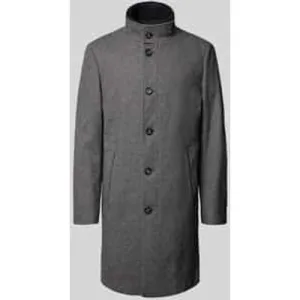 Christian Berg Men Lange jas met opstaande kraag en steekzakken