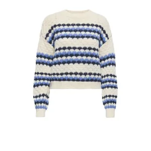JDY gestreepte gebreide trui ecru
