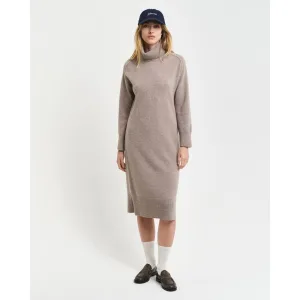 Gant Midi-jurk HERRINGBONE DETAIL ROLLNECK DRESS