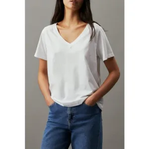 Calvin Klein Smooth V-neck T-shirt Standard Fit White