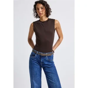 Street One Dames Smalle leo leren riem in Bruin