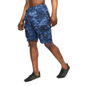Crosshatch Heren Jimster Camo Cargo Shorts (Blauw)