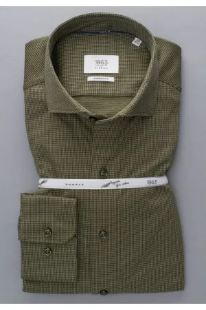 ETERNA 1863 Jersey shirt groen, Gestructureerd