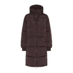 Kaffe gewatteerde jas donkerbruin