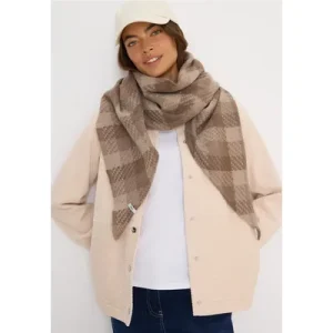 Cecil Dames Geruite driehoekige sjaal in Bruin