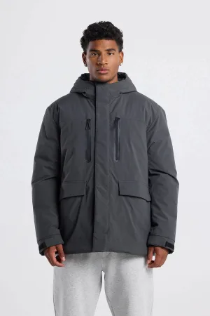 America Today gewatteerde jas grijs