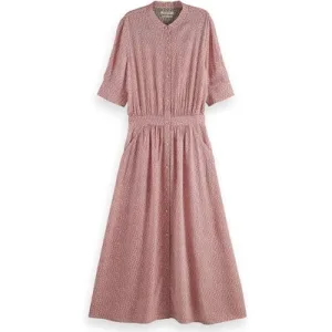 Scotch & Soda Midi Dress With Button Closure Coral