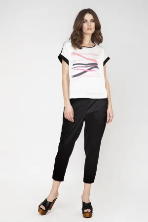 Broek met banddetail in zwart