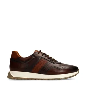 Manfield leren sneakers zwart