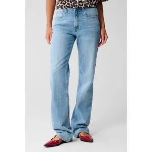 Shoeby high waist straight leg jeans medium blue denim