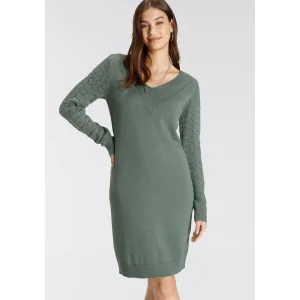 Tamaris Gebreide jurk feestelijk, lang, feminin en figuurvolgend, van viscosemix