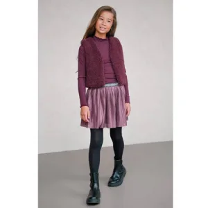 Like Flo midi jurk rib gebreid donkerrood