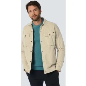 No Excess Overshirt Button Closure Fine Corduroy Stretch Cement