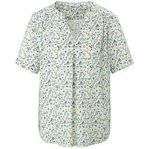 Shirt korte mouwen en millefleursprint Van Peter Hahn wit