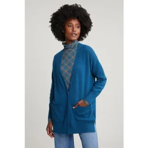 River Woods Blue V-neck Buttoned Cardigan 2 Pockets