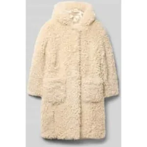 Guess Lange jas van imitatiebont met opstaande kraag