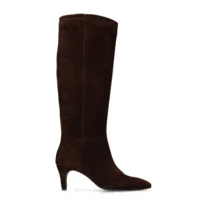 Manfield suède hoge laarzen bruin