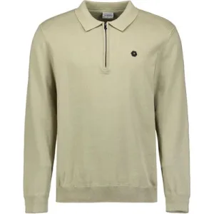 No Excess Pullover Polo Half Zipper Solid Knit Smoke