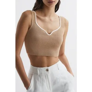 Reiss Marion-col Block Sweethea Camel/ivory