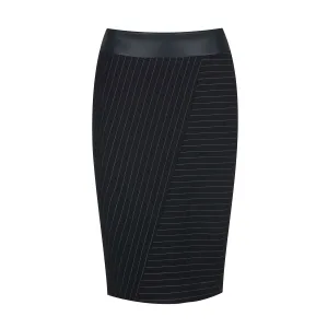 Gestreepte Punto di Roma Midi Rok Stretch