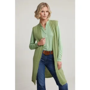River Woods Green Sleeveless V-neck Cardigan