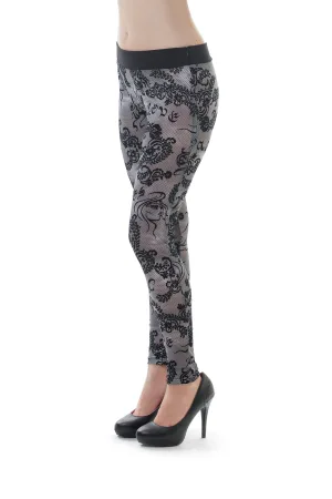 Kanten legging in zwart