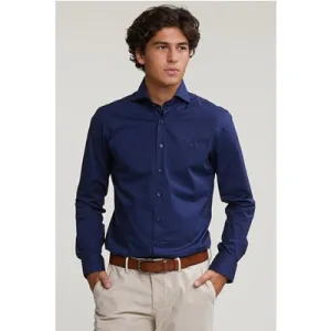 River Woods Slim Fit Uni Shirt Blue