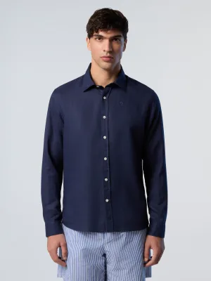 North Sails Overhemd Linnen met geborduurd logo