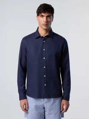 North Sails Overhemd Linnen met geborduurd logo