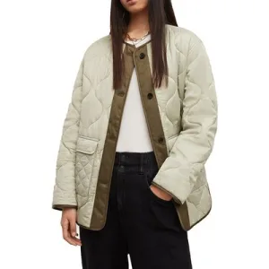 AllSaints Foxi Liner Jacket Pale/dark Green