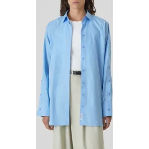 Closed Placket Detail Shirt Shirts & Blouses Sky Blue