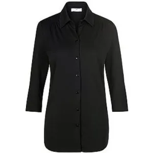 Jersey blouse 3/4-mouwen Van Peter Hahn zwart