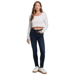 Damesmodel skinny jeans van biologisch katoen met mid-rise pasvorm Superdry