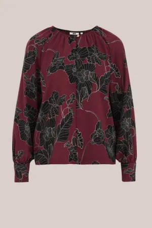 WE Fashion – Dames blouse – Regular fit – Bordeauxrood –