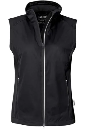 HAKRO Dames Softshell Vest zwart, Effen