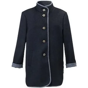 Loden jas scheerwol en alpaca Van Peter Hahn blauw