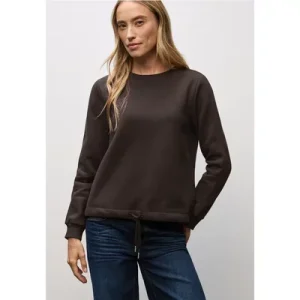 Street One Dames Sweater met geribd detail in Bruin