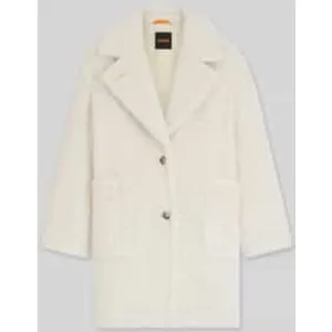 Boss Orange Regular fit lange jas van teddybont met grote zakken, model ‘CATEDY’