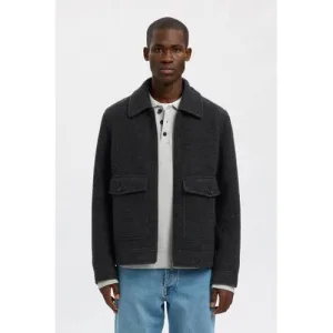 SELECTED HOMME jacket met wol grijs