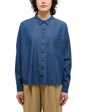 MUSTANG Jeans blouse Style Ruby met een logo-opschrift