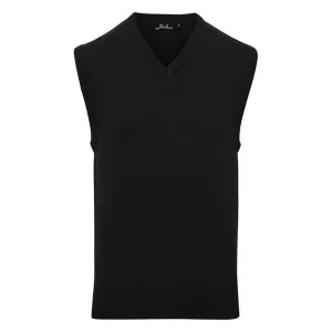 Premier Heren gebreid mouwloos sweatvest (Zwart)
