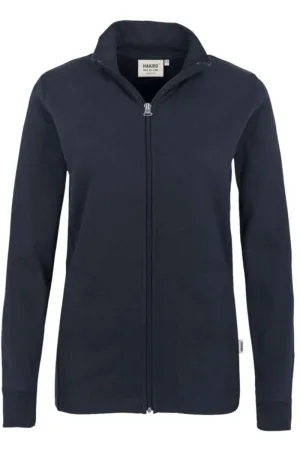 HAKRO Dames Sweatjacket Marine, Effen