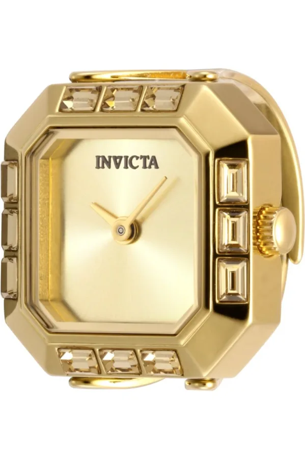 Invicta Mini 49585 Dames Horloge – Quartz Uurwerk – Roestvrij Staal met gouden Wijzerplaat – 21mm