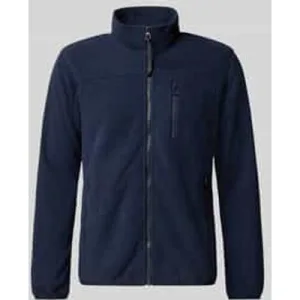 Lerros Fleecejack met opstaande kraag en labeldetail