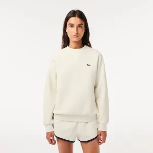 Dames Lacoste Ronde Hals Dubbelzijdig Piqué Jogger Sweatshirt in Wit